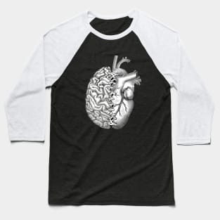 Half brain half heart, right balance between brain and heart, tied, laces, ribbon for tying Baseball T-Shirt